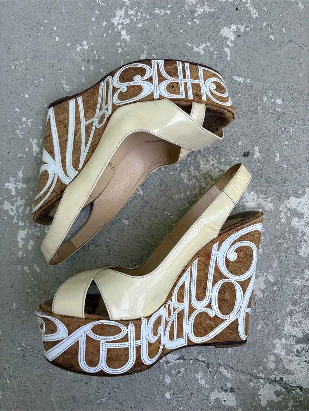 Christian Louboutin Curvise Loubi Zappa cork wedge